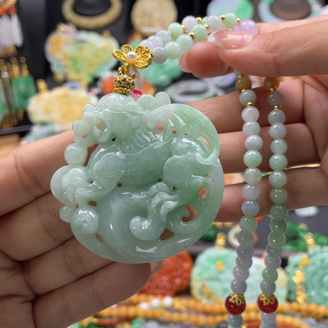 翡翠未镶嵌颈饰代编织