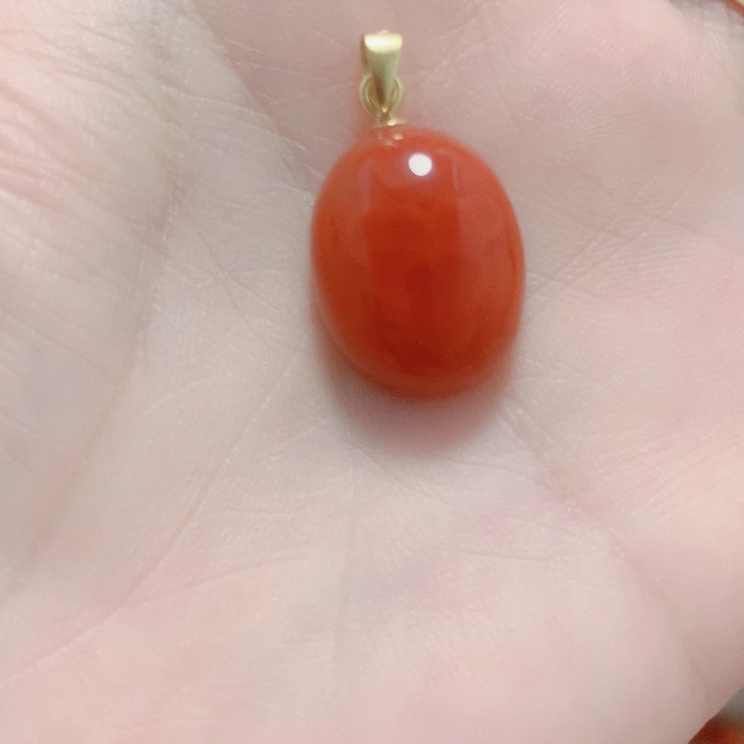 南红玛瑙银S925镶嵌吊坠(不含链)