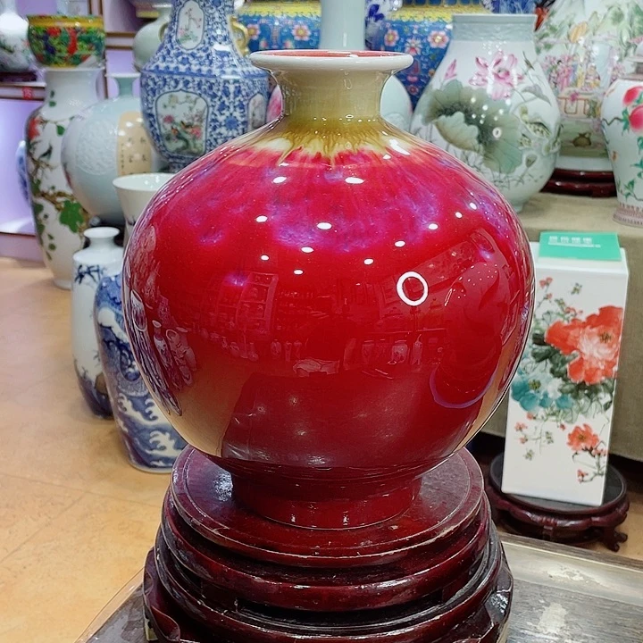 花瓶全手工郎红球瓶跑流量价