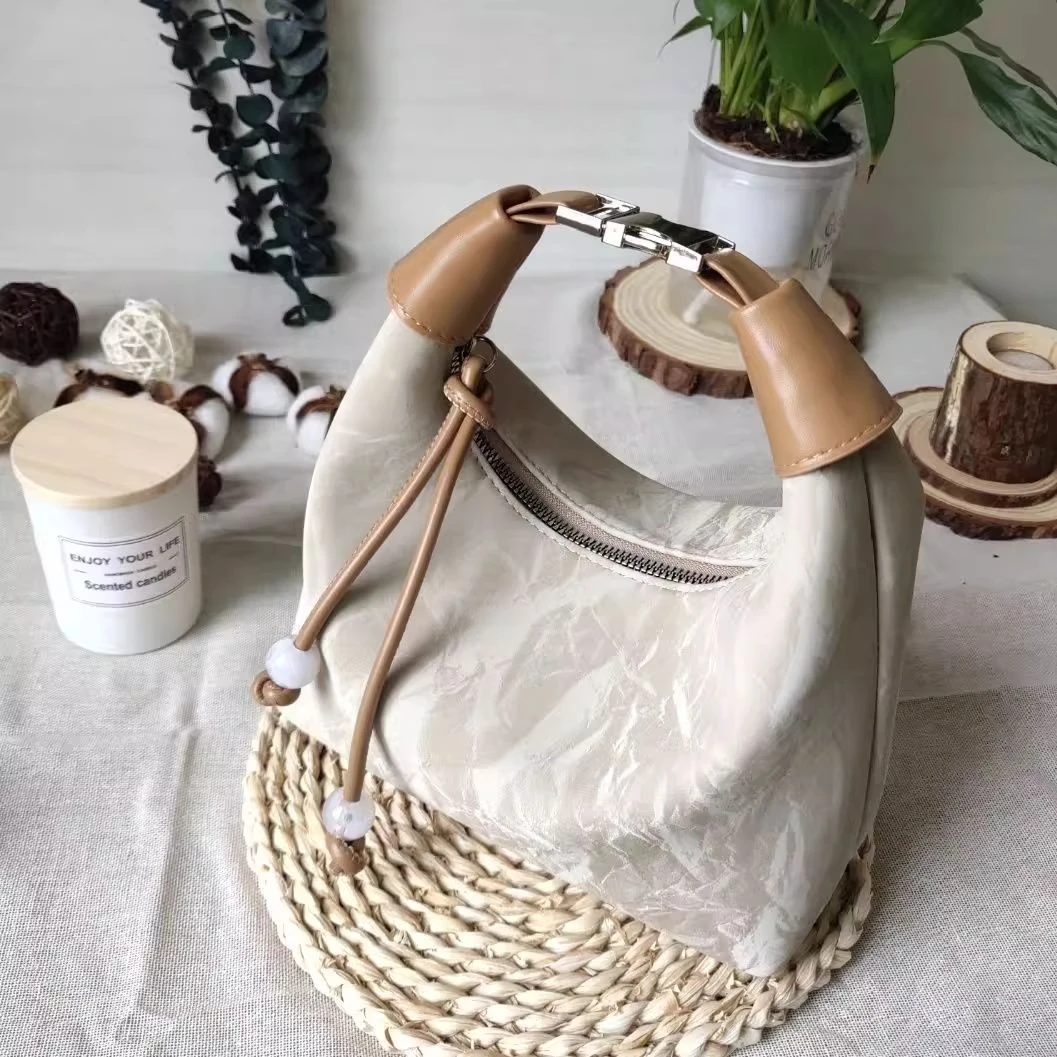 【万达撤柜】高端2025火爆款绒面料桃枝夭夭手提托特包通勤小拎包肩