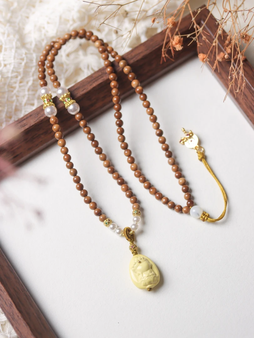 特级库克4mm精品菩提文玩情侣佛珠念珠小项链手持搭配无相牌吊坠