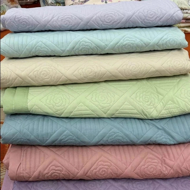 【大猫好家纺】三层夹棉床盖两用加厚 绗缝 双面纯色多功能