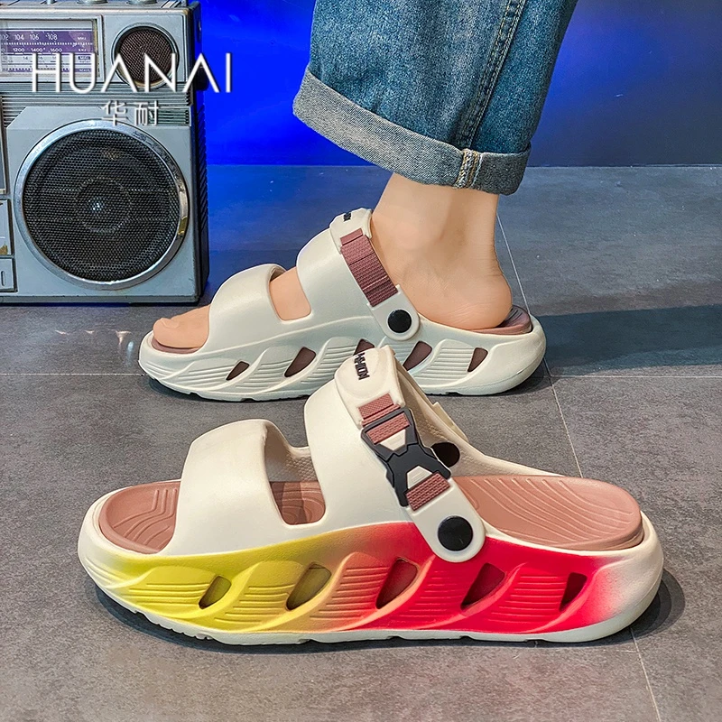 华耐凉鞋2025夏季新款防滑耐磨踩屎感一字拖户外开车休闲沙滩拖鞋