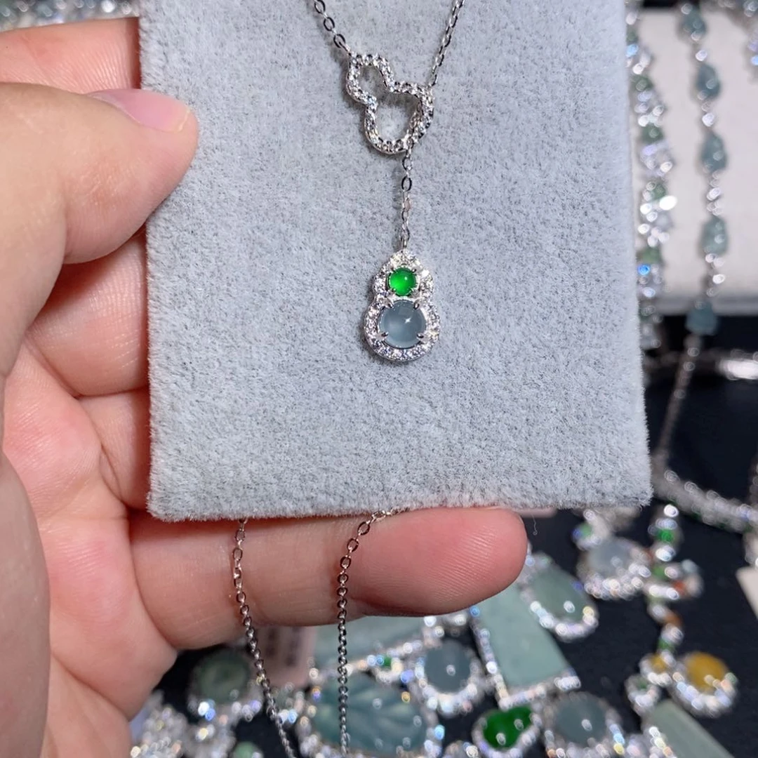 翡翠银S925镶嵌颈饰k j k k