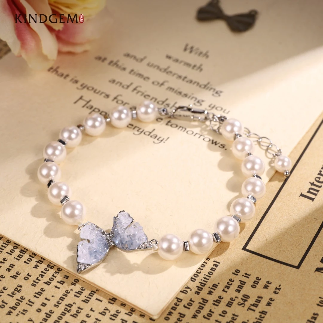 铜合金仿珍珠手链 少女感淡雅蝴蝶清新精致手链 CZ299XKKC-27975