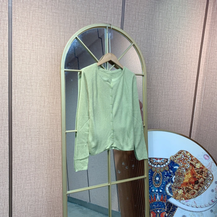 BL300孕妇绿色针织开衫90-150