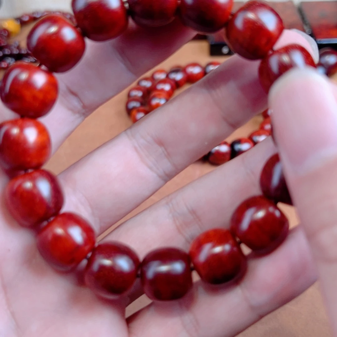 小叶紫檀手串/手链1314琴料干磨鳞底金星