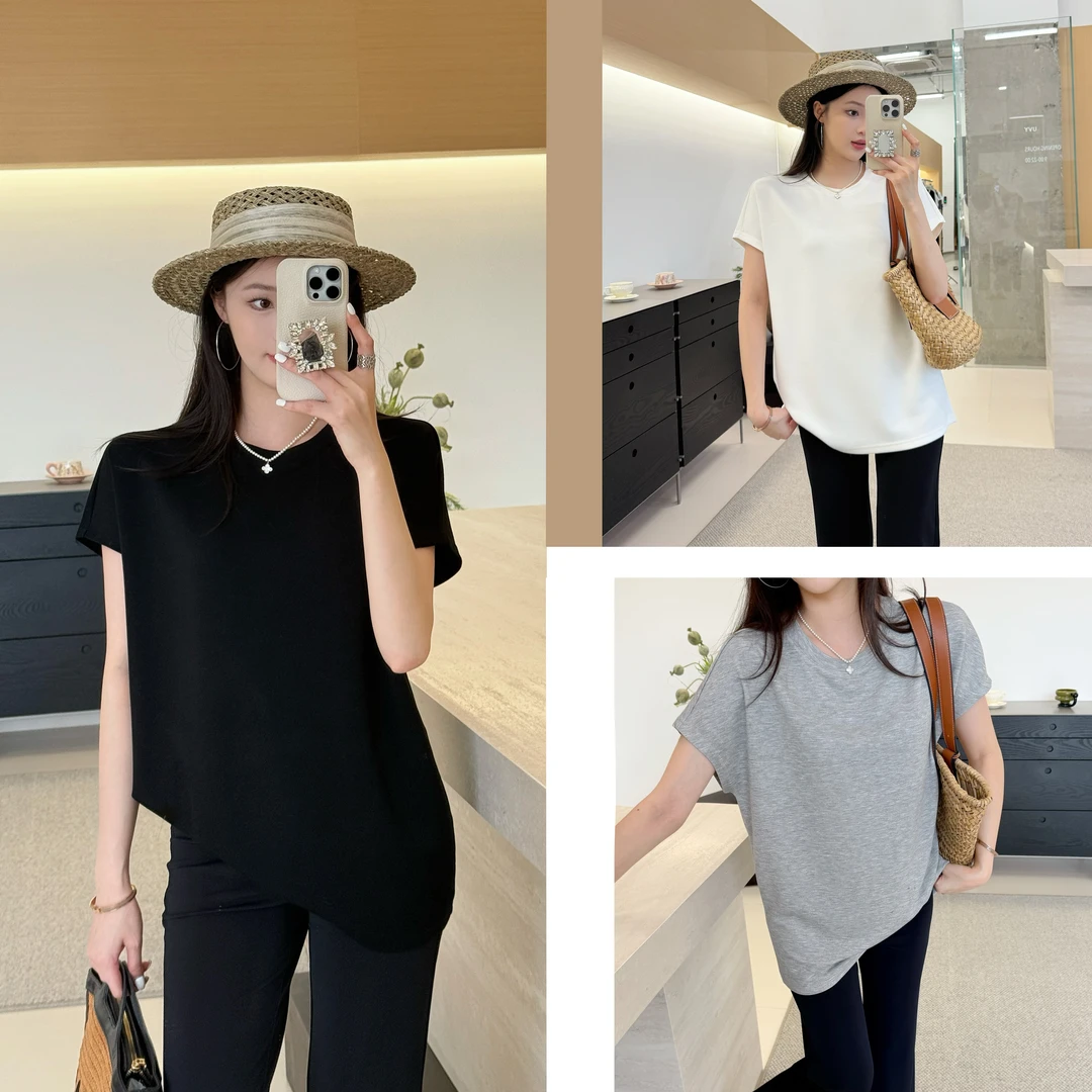 孕妇装冰凉肤感上衣女2025夏季宽松百搭短袖T恤打底衫4369