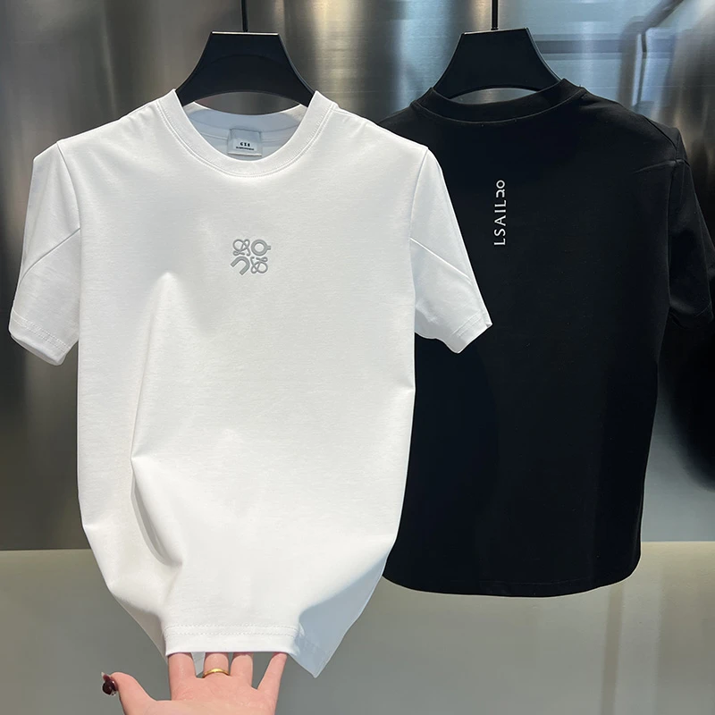 【GXS】"液氨棉"200克春夏男新款圆领T恤时尚拼接百搭高品质男装