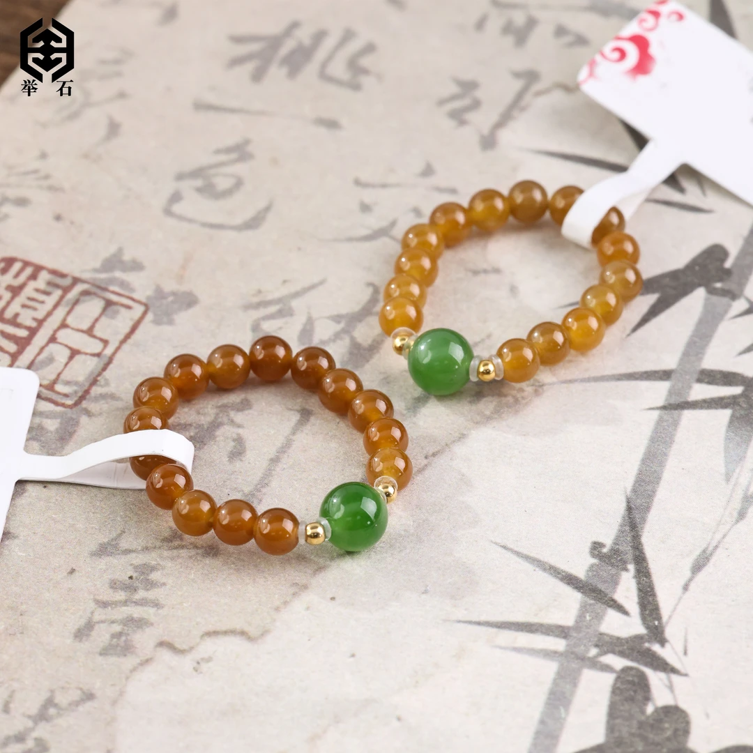 【举石优选】H0327-S564-706和田玉戒指18k（一件/多样性/约3-5mm+）E