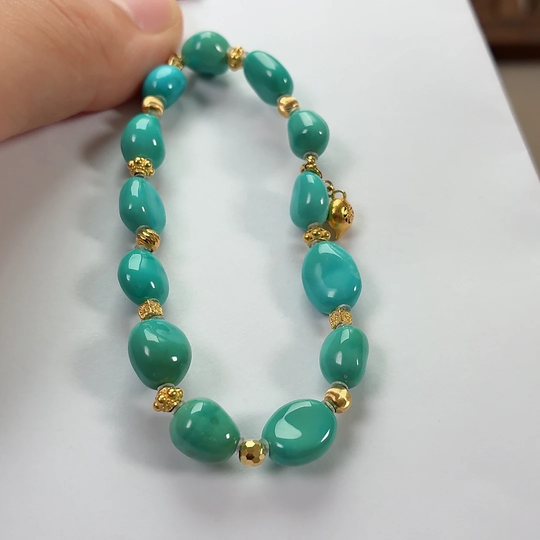 18K金镶嵌绿松石珠宝奇石