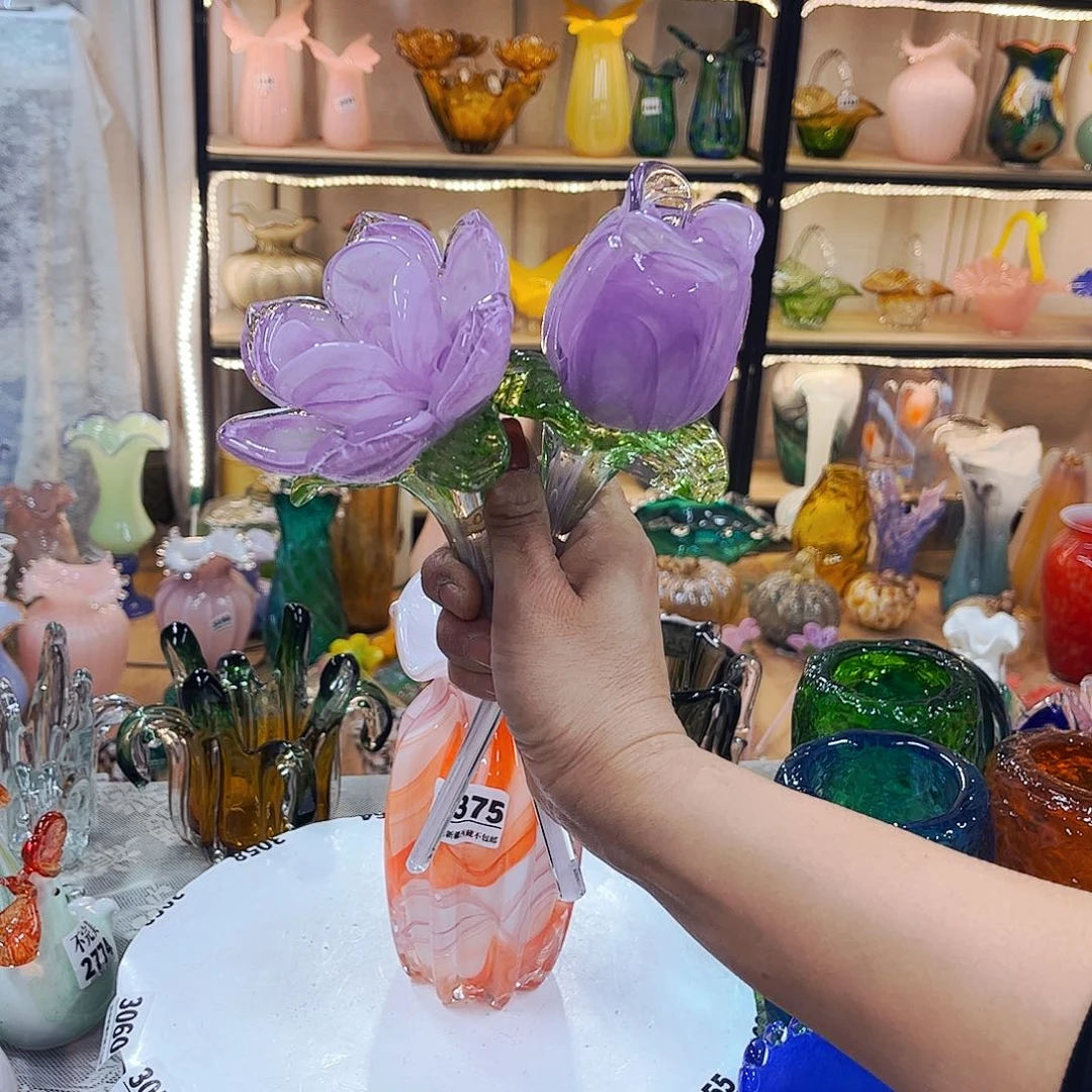 2朵花断杆福利 家悦琉璃工艺品