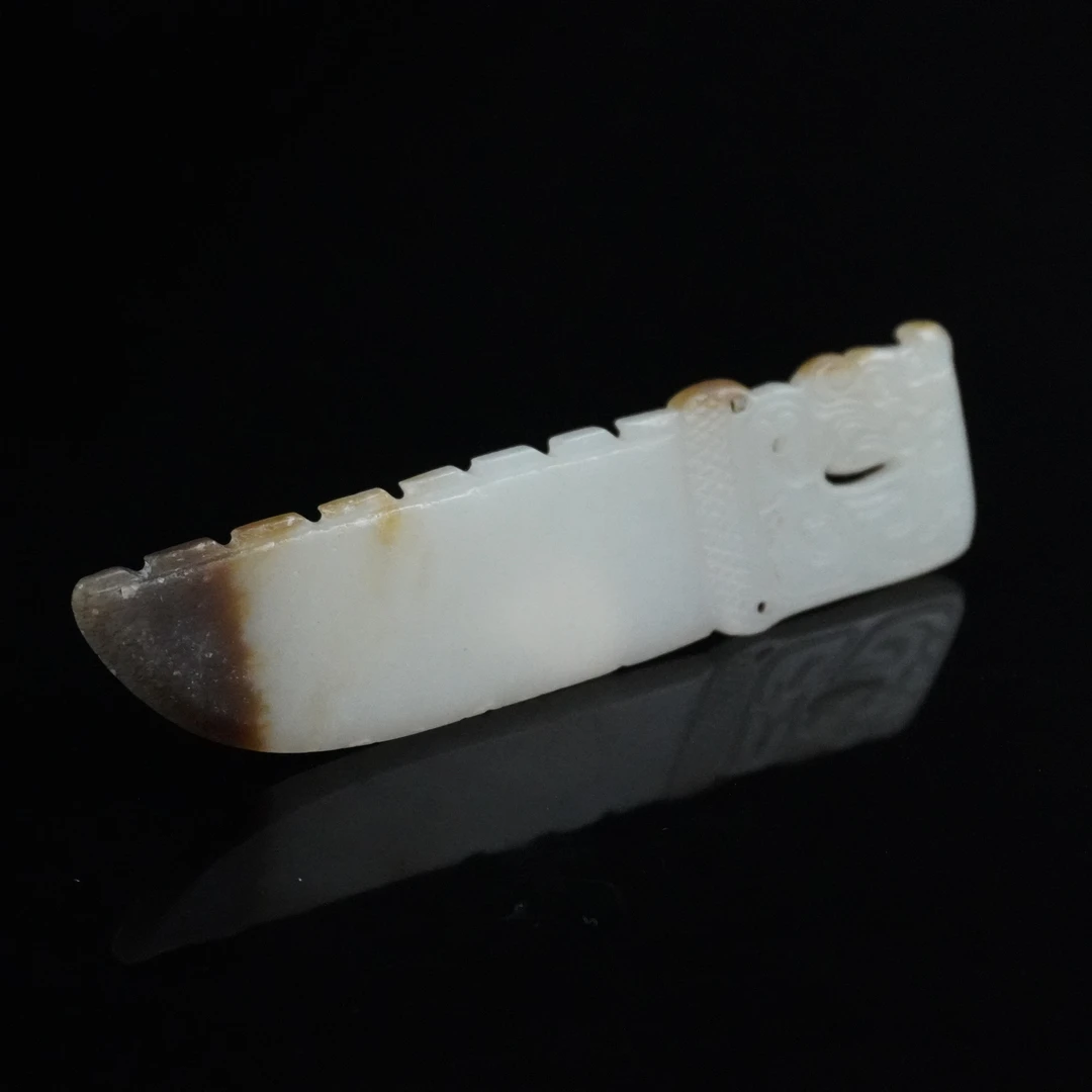 近现代和田玉雕仿古龙纹佩215491*古玉*传承