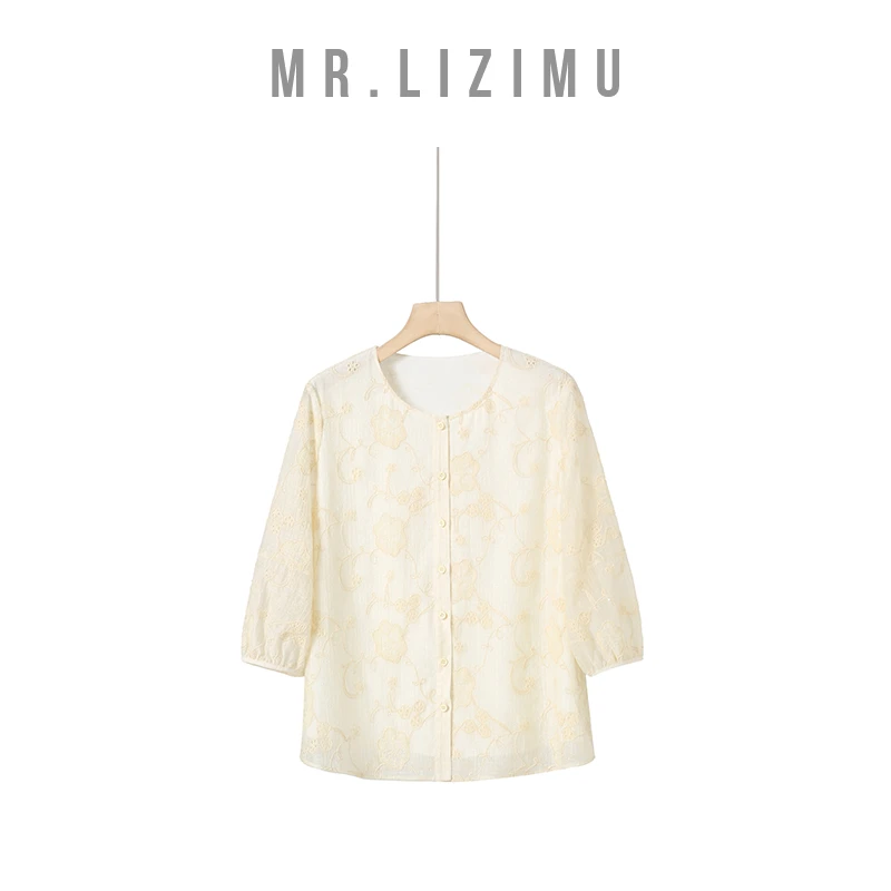 李子木先生刺绣新潮风休闲风绣花设计感衬衫秋季休闲长袖洋气时髦