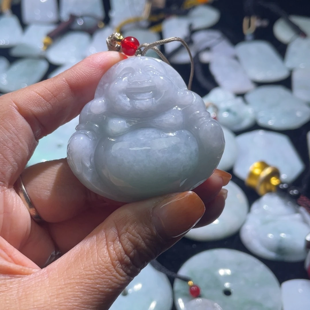 丽***花翡翠未镶嵌颈饰佛公