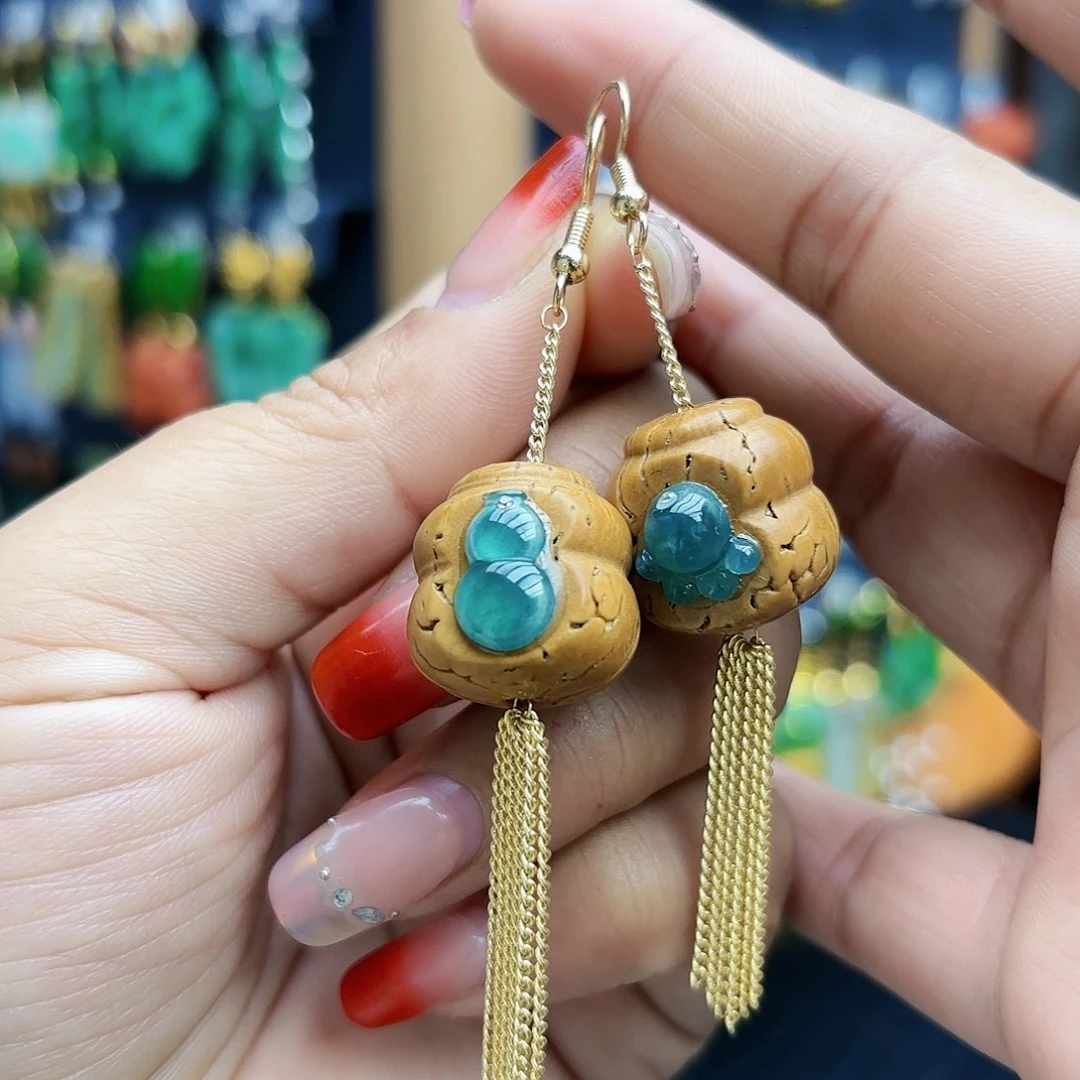 翡翠未镶嵌耳饰耳坠