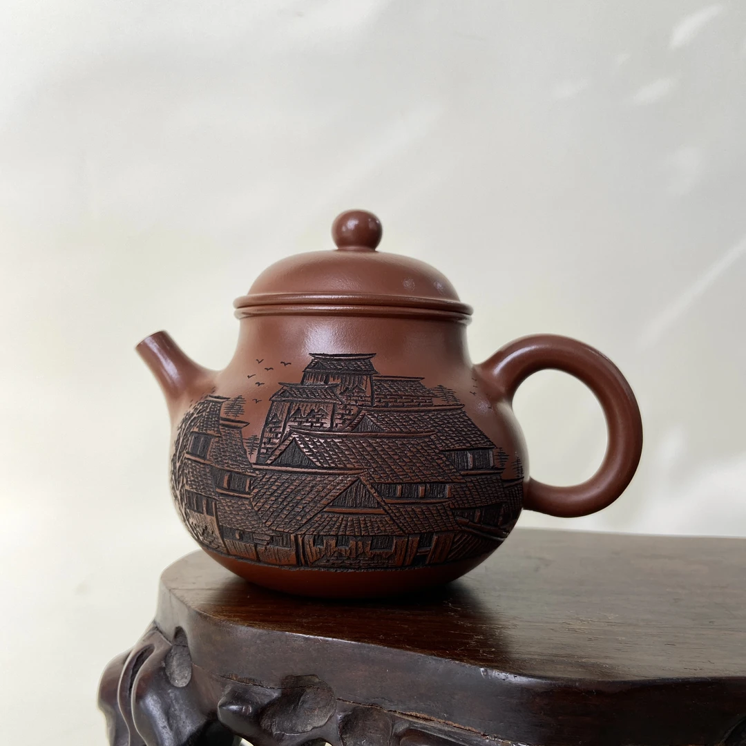 宜兴手工紫砂陶 （方开明）茶壶GS4201-2