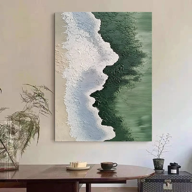 海纳百川纯手绘大芬村油画现代沙发背景墙挂画轻奢高档客厅装饰画