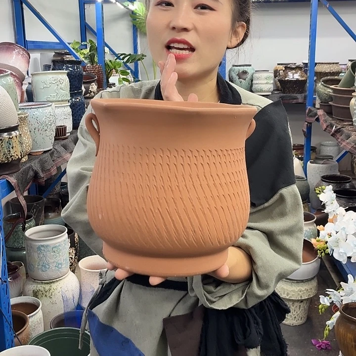 20×21 -粗陶花盆有孔-买买买