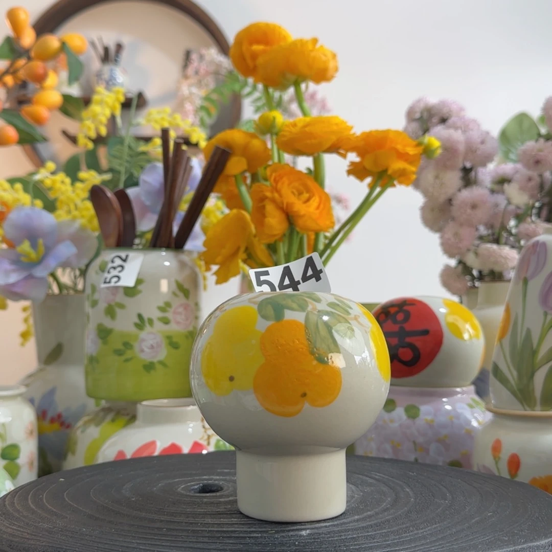 摆件景德镇原创手绘陶瓷花瓶摆件