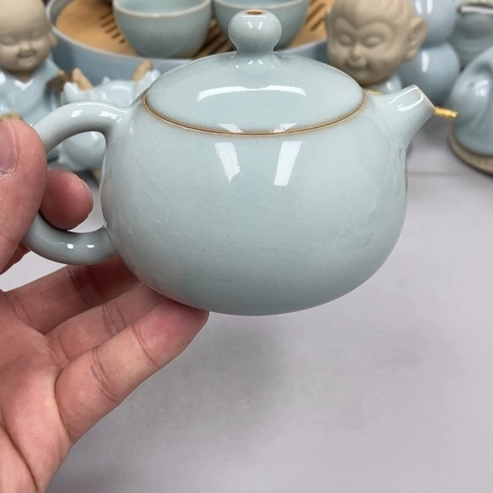 瓷南**线天青色赵琳老师西施壶