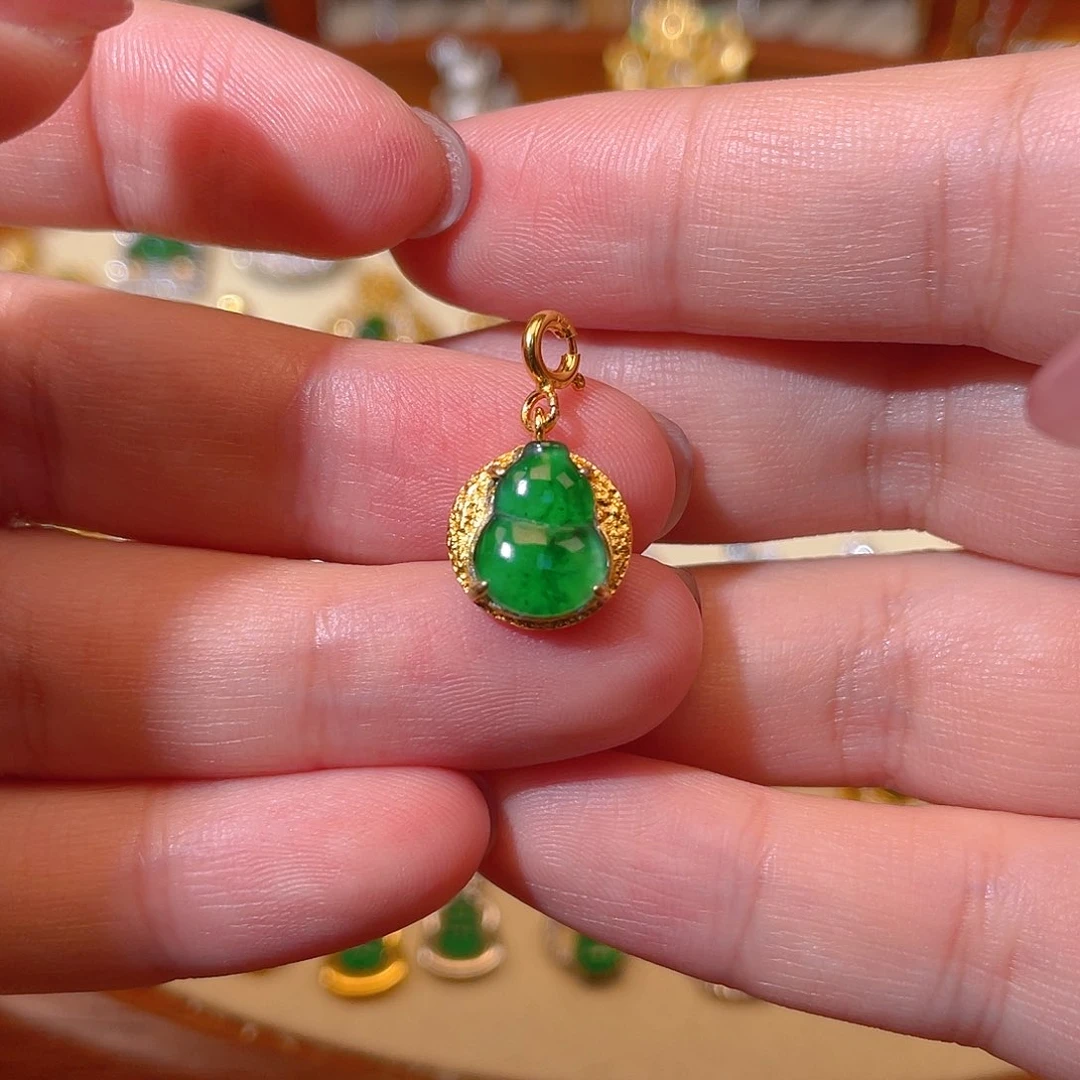 吊坠(不含链)银S925镶嵌翡翠