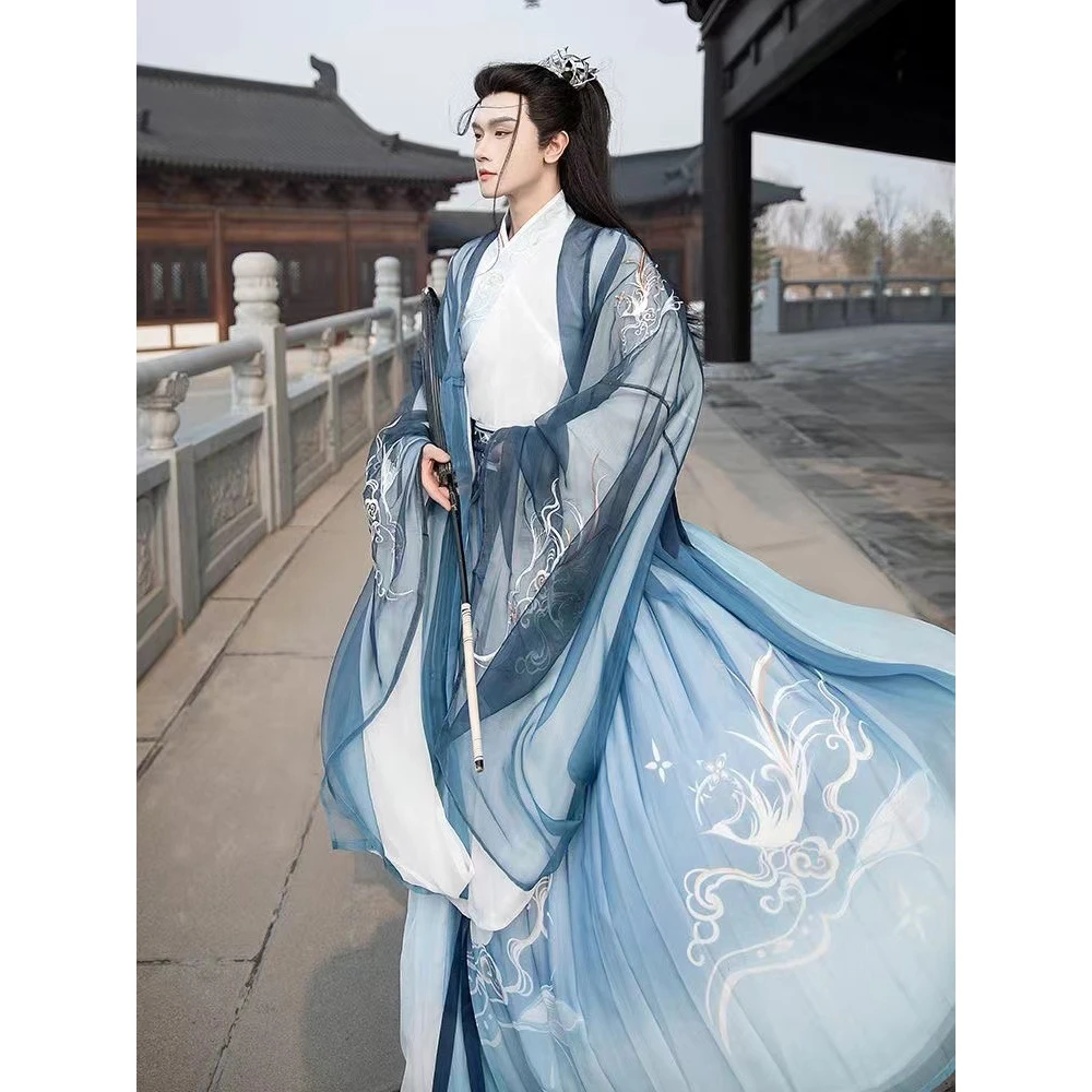 男款汉服夏季侠客古装中国风魏晋古风交领学生仙气齐胸齐腰大袖