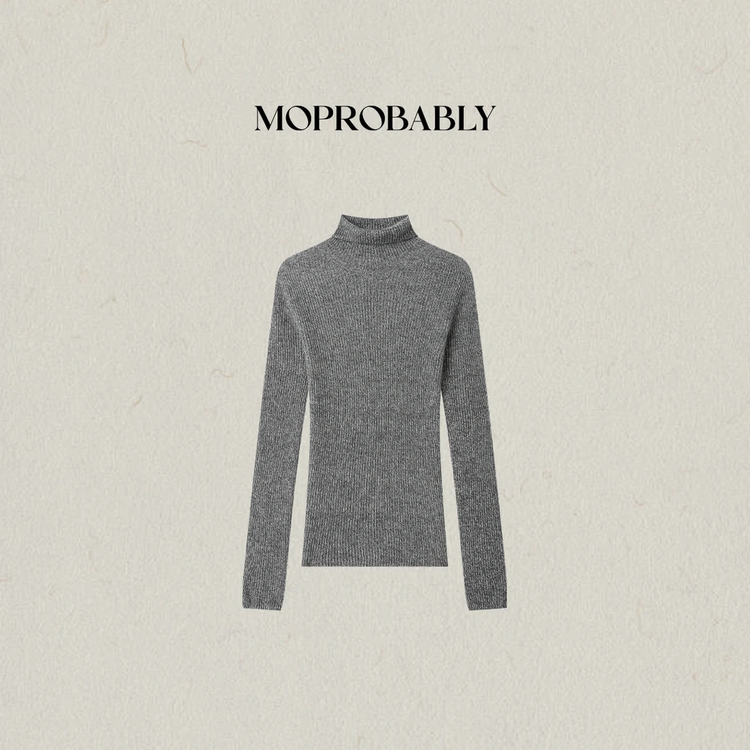 Moprobably李予诺「糯宝」"100%山羊绒"慵懒高领套头毛衣L5476025