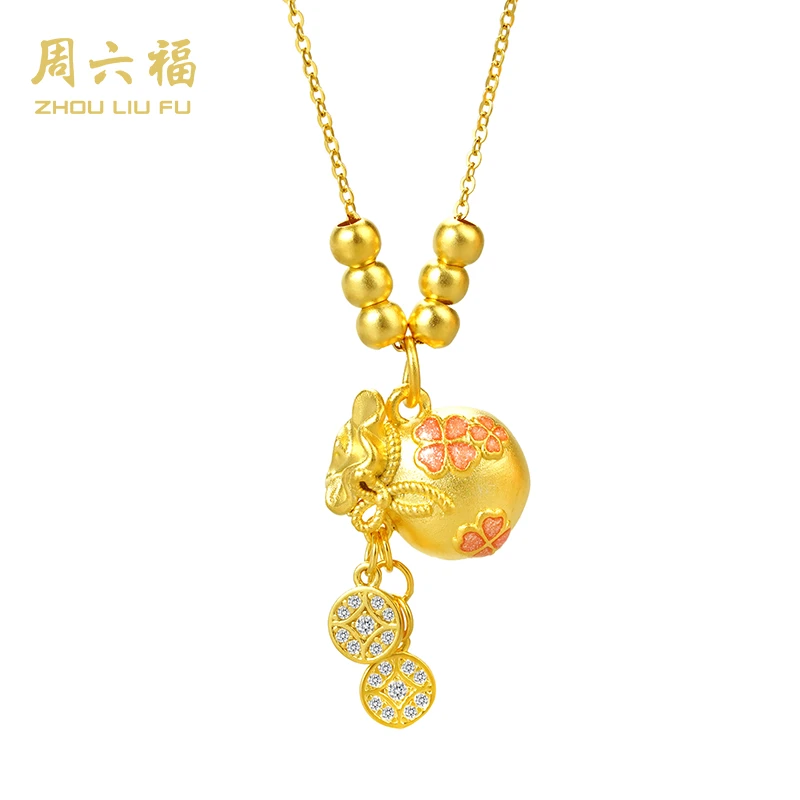 ZHOU LIU FU/周六福 坠链均925银合成锆石 幸运钱袋-Y6515-主