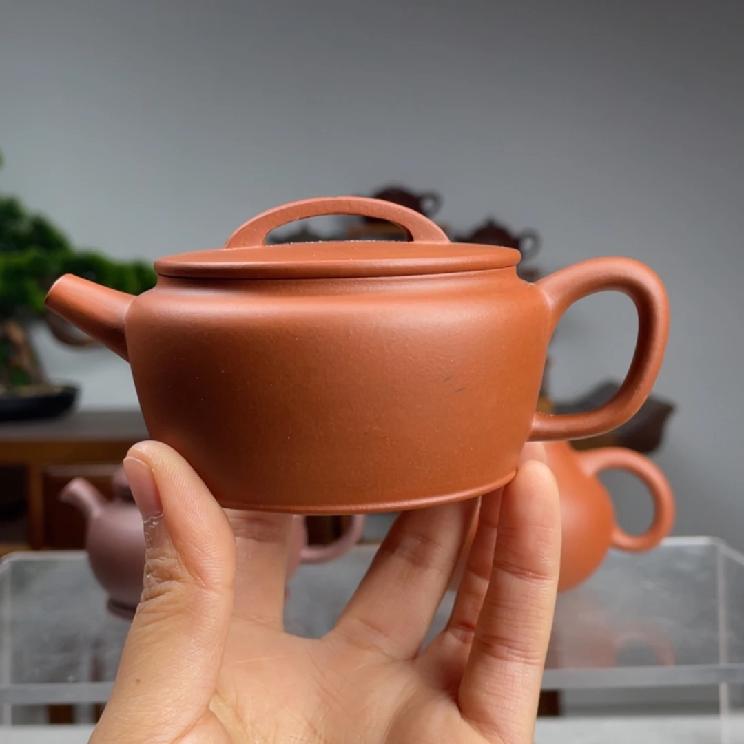 【闪购商品】紫砂茶壶爆**?生料朱泥汉瓦容量125cc