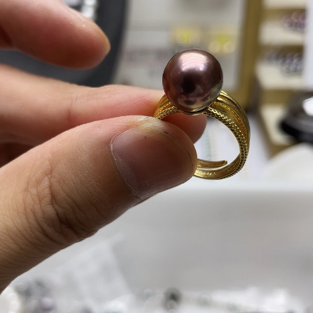 淡水珍珠戒指银S925镶嵌