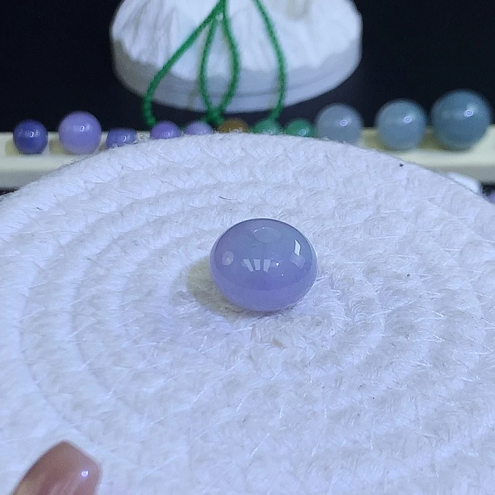 翡翠散珠天然缅甸翡翠大鼓珠卡17.9厚12.3