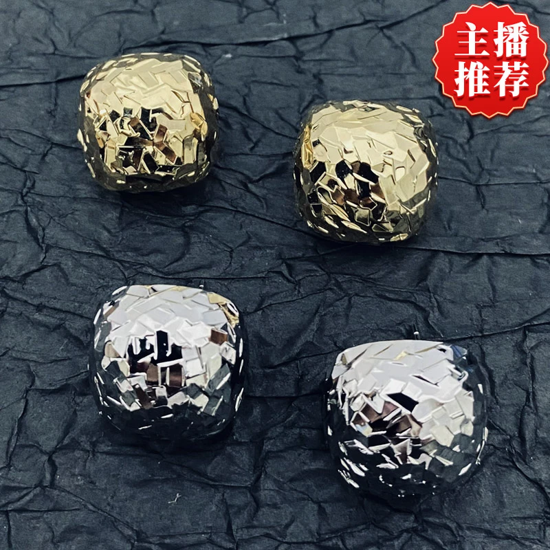 铜合金耳饰 时尚欧美高级感碎碎冰冰方形耳钉气质多面闪闪耳环