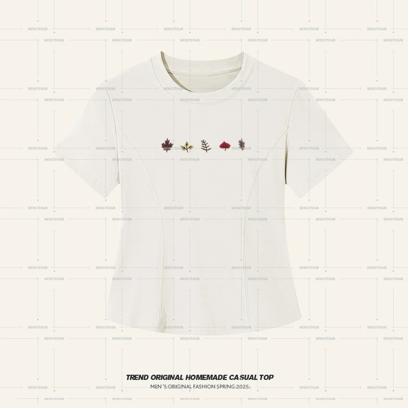 【T恤系列】叶趣 燕尾鱼骨正肩短袖 显瘦设计感不规则上衣