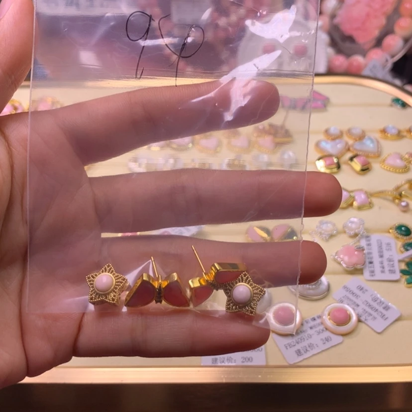 【闪购商品】查罗石颈饰合金耳钉