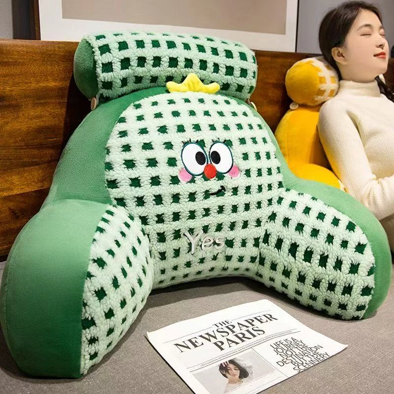 床头靠垫软包大靠背枕羊羔绒抱枕床上看书靠枕倚靠护腰垫枕头腰靠