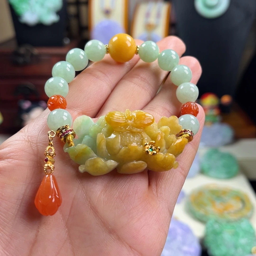 翡翠未镶嵌颈饰天然翡翠手链