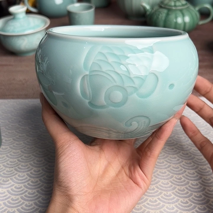 龙泉云间青瓷小米茶器