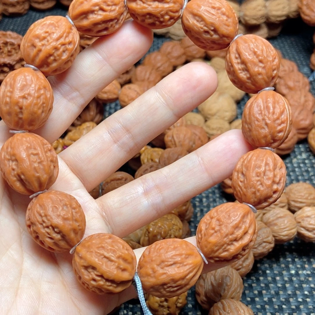 天***）文玩核桃手串红皮小枣