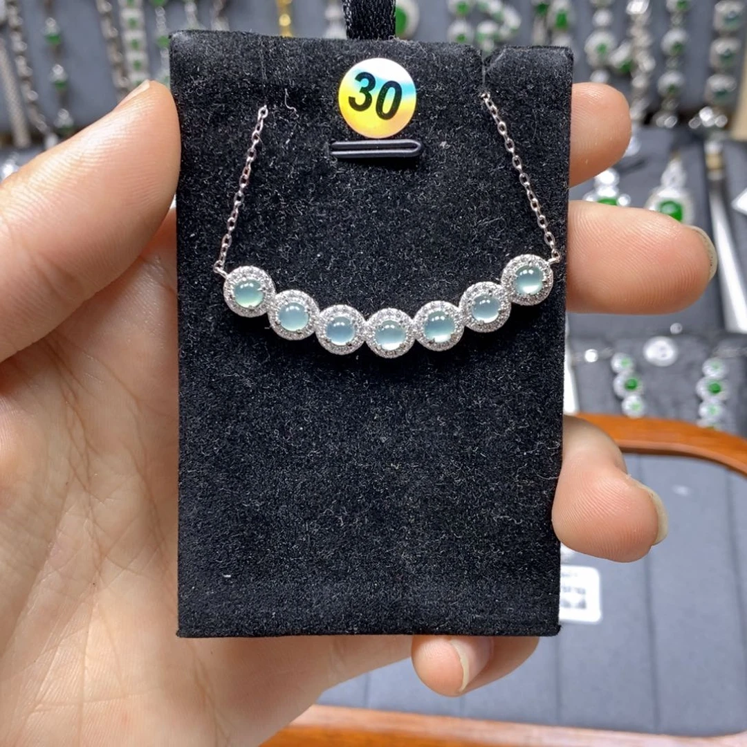 翡翠颈饰银S925镶嵌翡翠