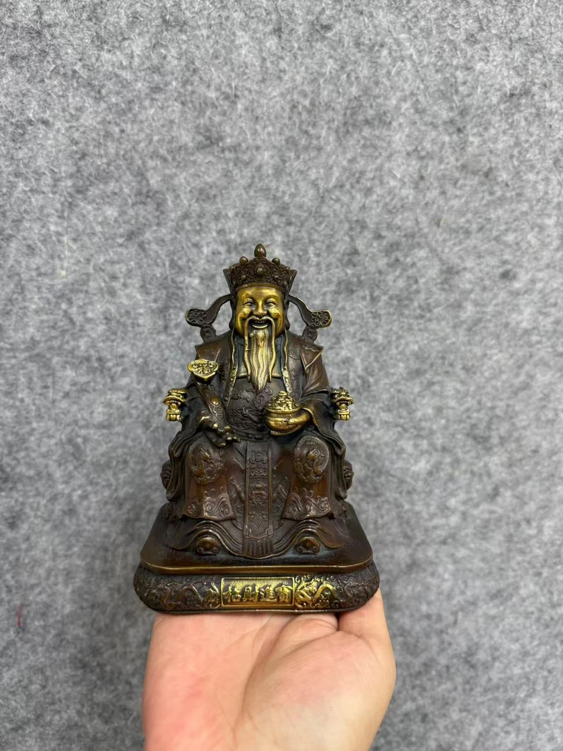 【孤品捡漏】铜财神摆件
