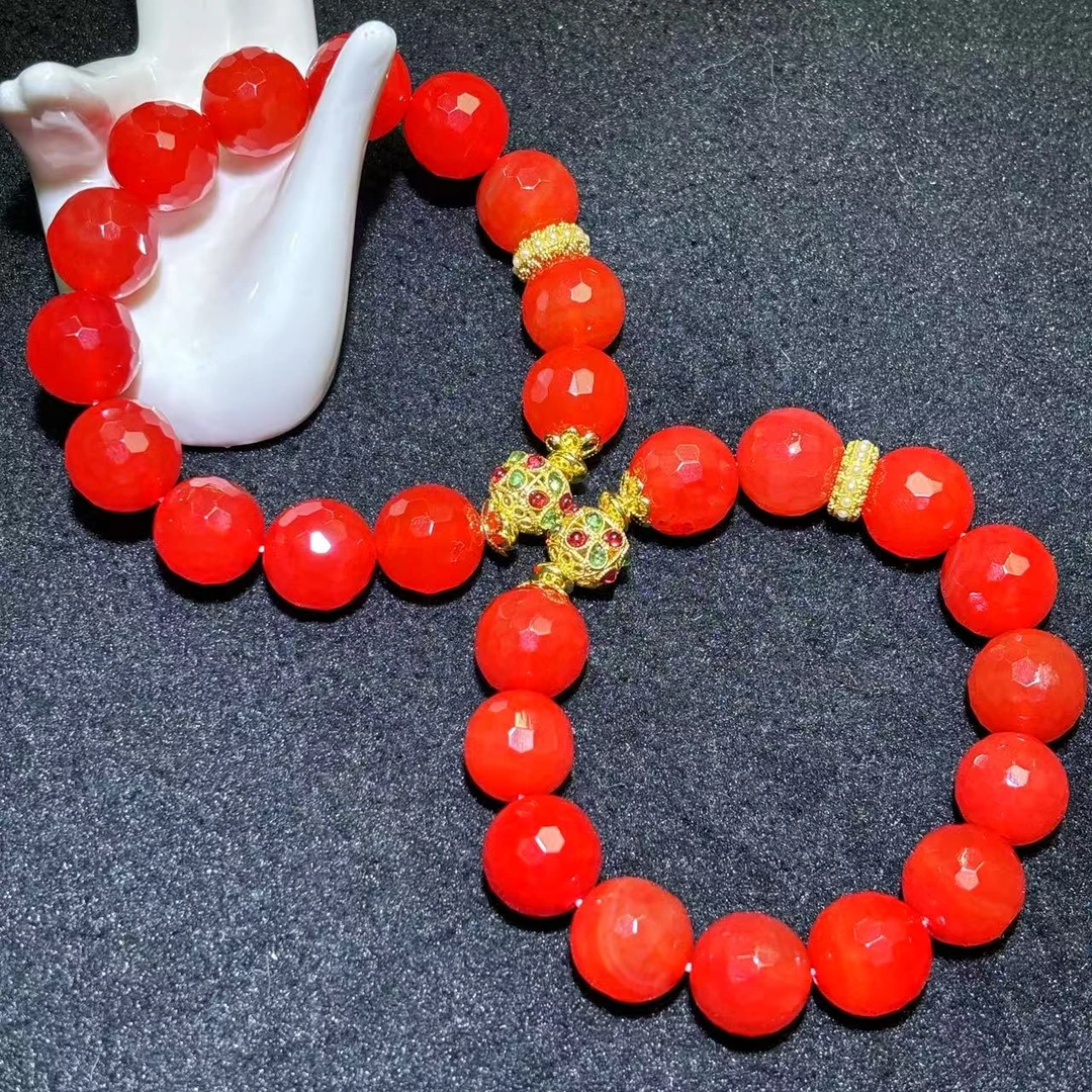 面面来财珠宝【福翠缘】S7780赤血金龙龙血玛瑙红手串-多样性发一件