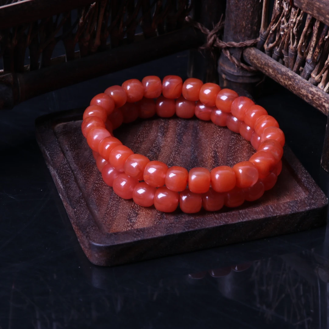 高品精美南红玛瑙8mm左右老型珠手串一条 2n710（多样性发其一）