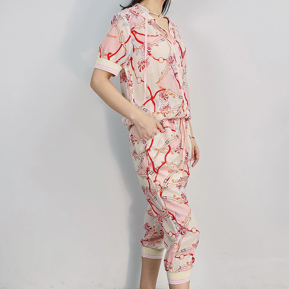 新款桑蚕丝印花套装218