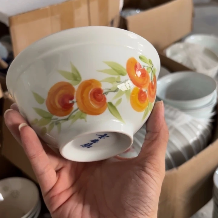 玉瓷景德镇陶瓷米饭碗两只微瑕