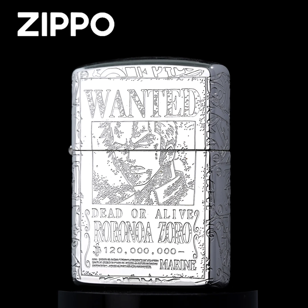 ZIPPO打火机正品/包银盔甲海贼王索隆动漫男士收藏精雕【阿明】DYJ1