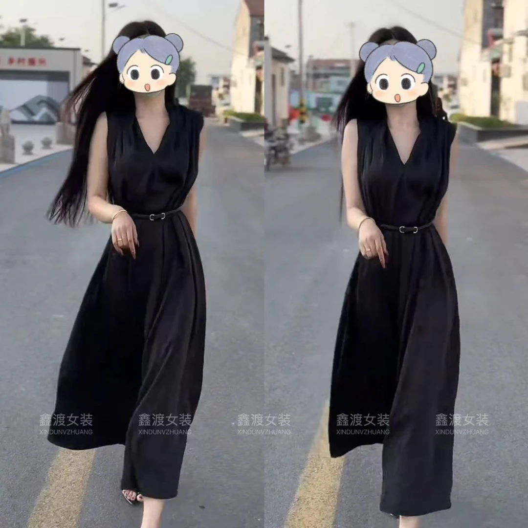2025夏季新款时尚显瘦气质女士网红洋气连衣裙百搭款D9929
