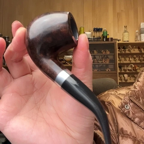 昌化石印石石楠木手工制作烟斗