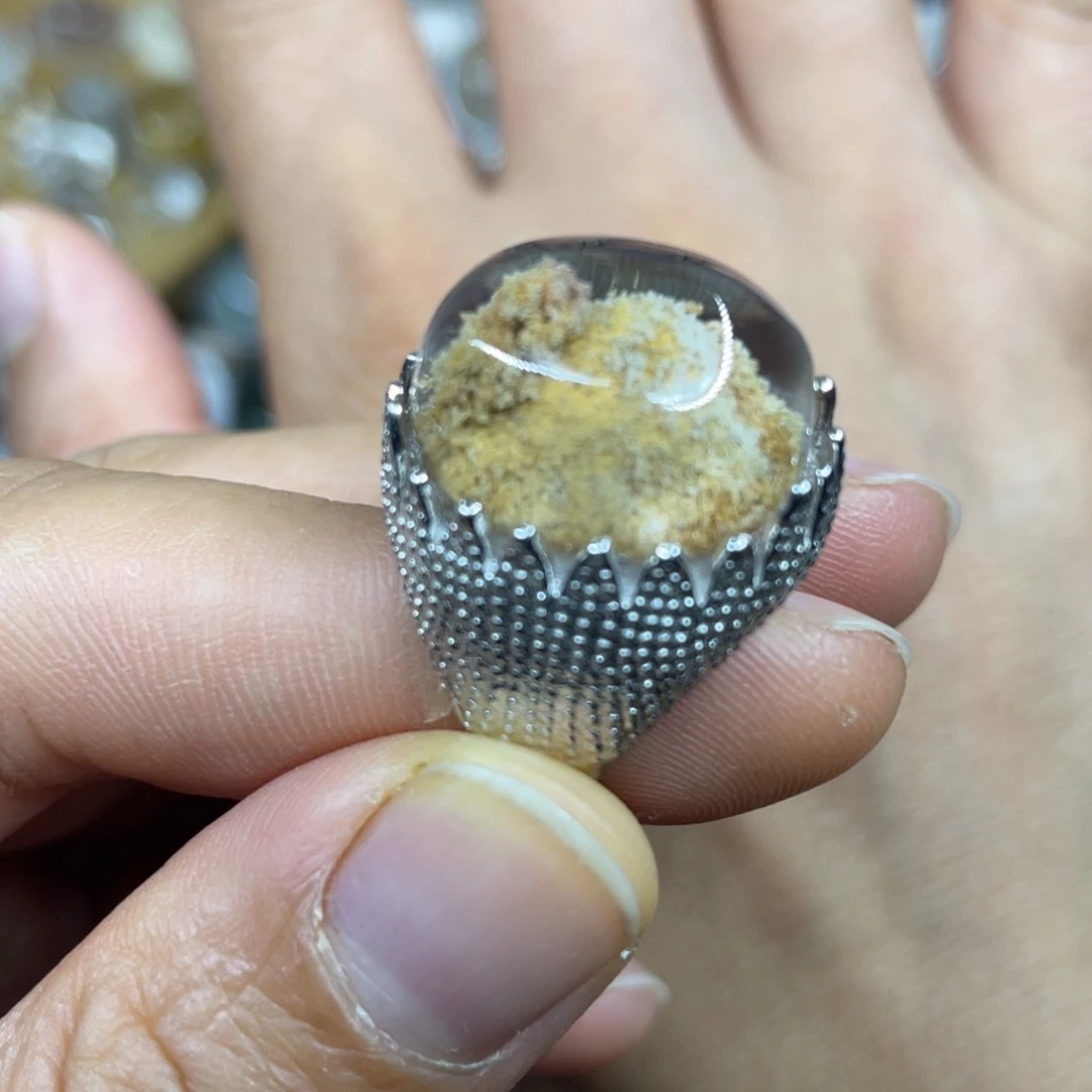 【闪购商品】银S925镶嵌珠宝半成品水晶戒指