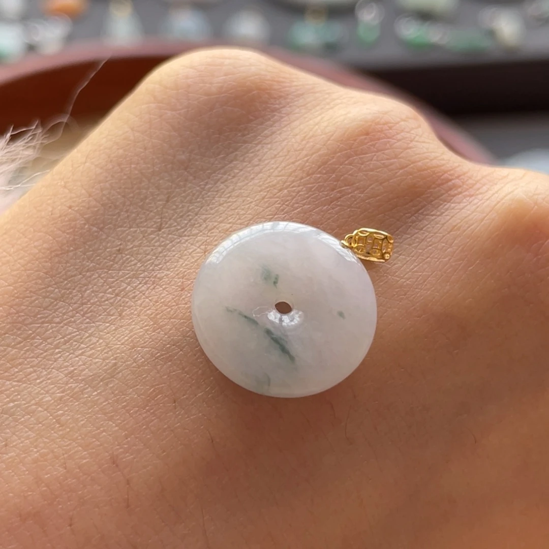 翡翠颈饰18K金镶嵌福利不退